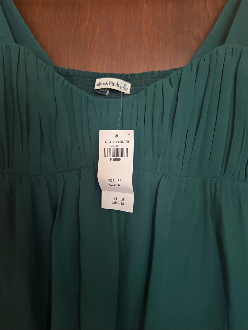 Abercrombie & Fitch Emerald Green Peasant Blouse
